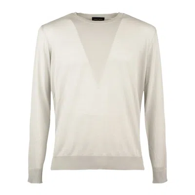 Roberto Collina Pearl Ultrafine Merino Wool Sweater In Gray