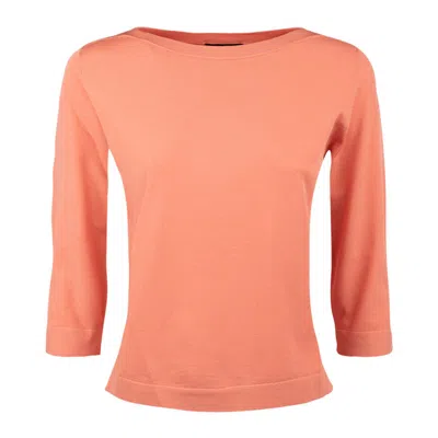 Roberto Collina Salmon Boat Neck Sweater In Pink