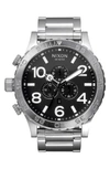 Nixon The 51-30 Chronograph Watch, 51 1/4mm In Silver/ Black/ Silver