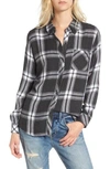 Rails Hunter Button-front Plaid Shirt In Ash/ Bone