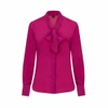 Gucci Berry Pink Silk Bow Blouse In Bow