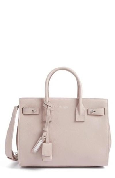 Saint Laurent Baby Soft Grained Leather Silver Hardware Sac De Jour In Light Pink