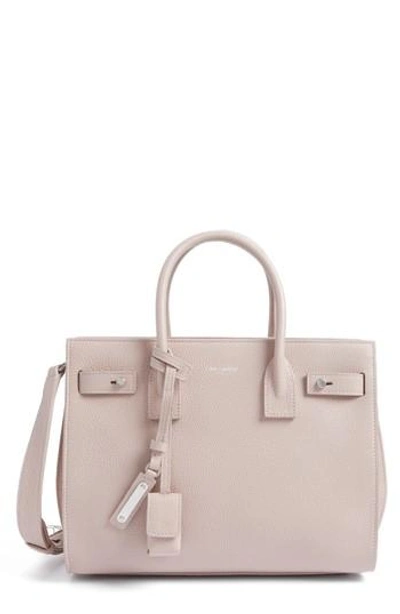 Saint Laurent Baby Soft Grained Leather Silver Hardware Sac De Jour In Rose Poudre