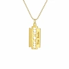 True Rocks 18 Carat Gold Plated Razor Blade Pendant In Blade
