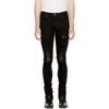 Amiri Black Mx1 Leather Patch Jeans