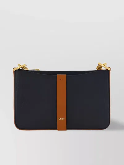 Chloé Grained Leather Chain Strap Shoulder Bag In Black