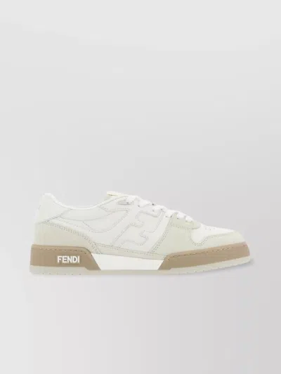 Fendi Low-top Perforated Color-block Sneakers In Multi