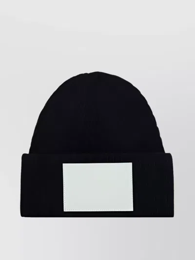 Mm6 Maison Margiela Numbers-motif Knitted Beanie In Black
