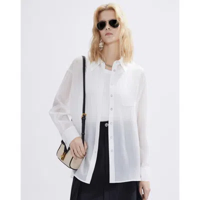 Dkny Camp-collar Buttoned Shirt In White