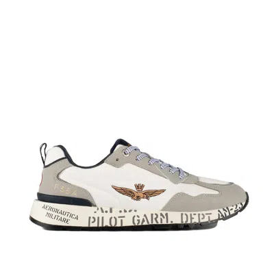 Aeronautica Militare White Printed Sole Sneakers