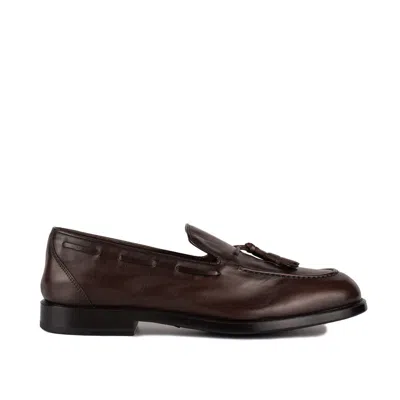 Alexander Hotto Smooth Ebony Leather Loafer In Brown