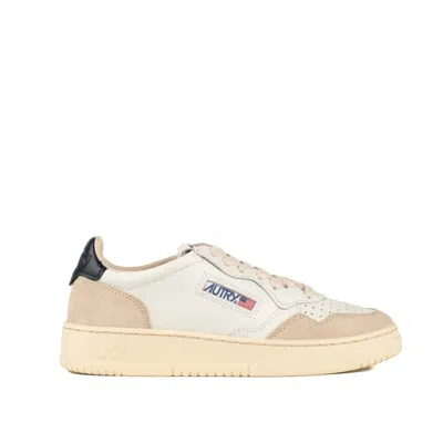 Autry Medalist Low Suede And Leather Sneakers In White