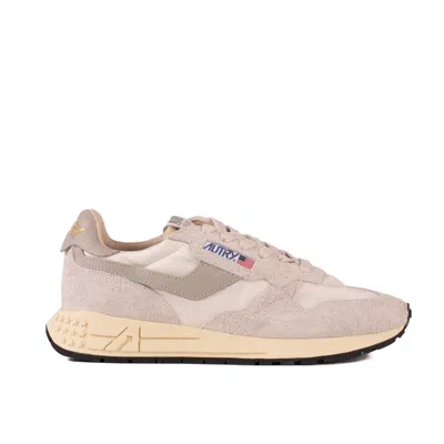 Autry Reelwind Low Sneakers In Nylon And Suede In White