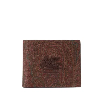 Etro Paisley Wallet In Red