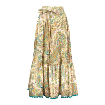 Etro Skirt With Paisley Print In Multicolor