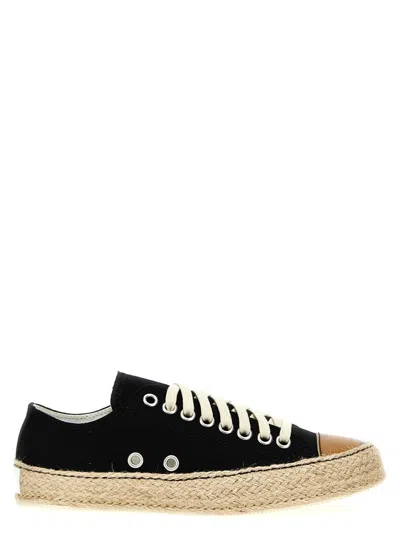 Magliano Braided-sole Canvas Sneakers In Black