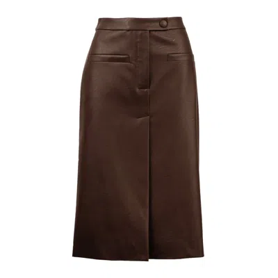 Mei Mei J Faux Leather Skirt In Brown