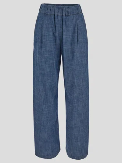 Semicouture Trousers In Chambray