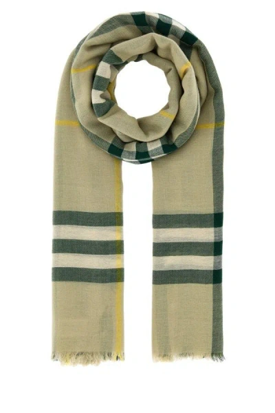 Burberry Embroidered Wool Scarf In Multicolor