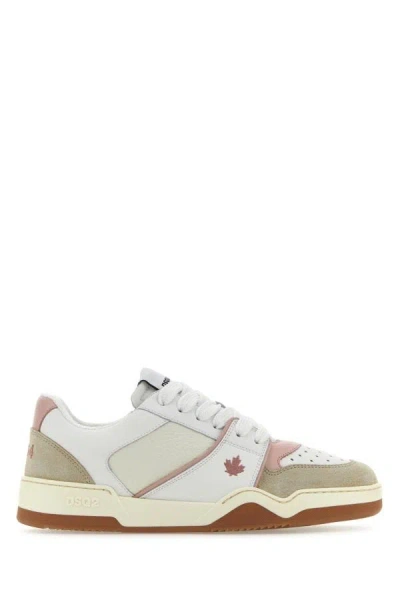 Dsquared2 Dsquared Woman Multicolor Leather And Suede Spiker Sneakers