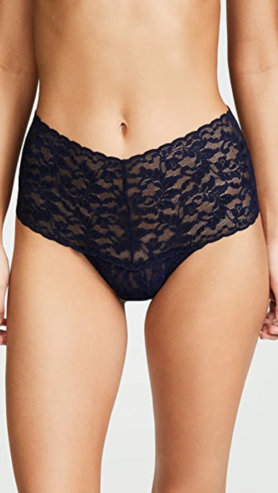 Hanky Panky Plus Size Signature Lace Retro Thong In Nocolor