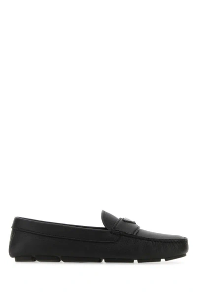 Prada Man Black Leather Loafers