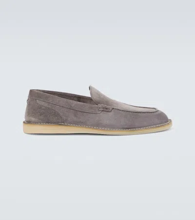 Dolce & Gabbana New Florio Ideal Suede Loafers In Multi