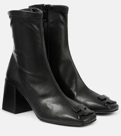 Courrèges Reedition Ac Faux Leather Ankle Boots In Black