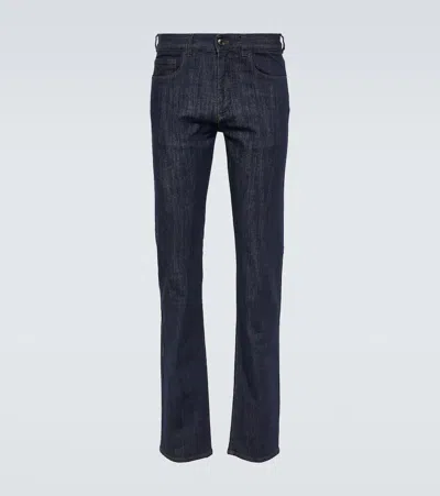 Canali Straight Jeans In Blue