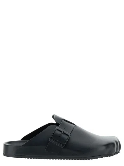 Balenciaga 'sunday' Black Mules With Five Finger Shape At Toe In Matte Leather Man