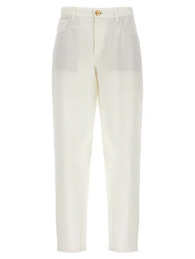 Brunello Cucinelli Jersey Trousers In White