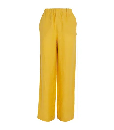 With Nothing Underneath Wnu The Palazzo Linen In Yellow