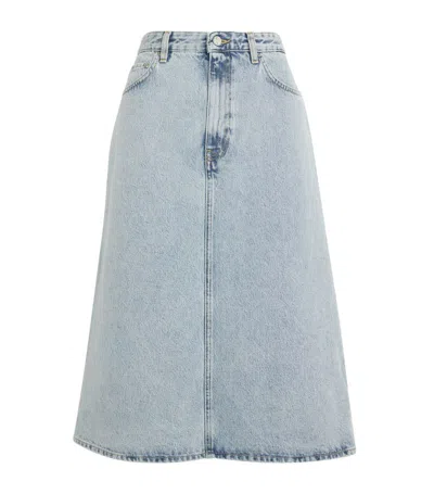 Totême Midi Denim Skirt In Blue