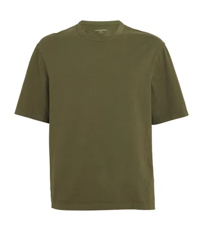 Officine Generale Cotton T-shirt In Green