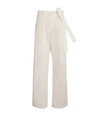 Issey Miyake Shaped Membrane Straight Trousers In Ivory