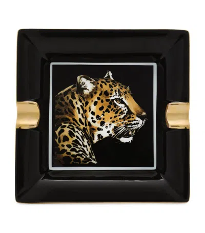 Dolce & Gabbana Casa Porcelain Leopard Ashtray In Multi