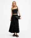 Allsaints Eva Tiered Maxi Skirt In Black