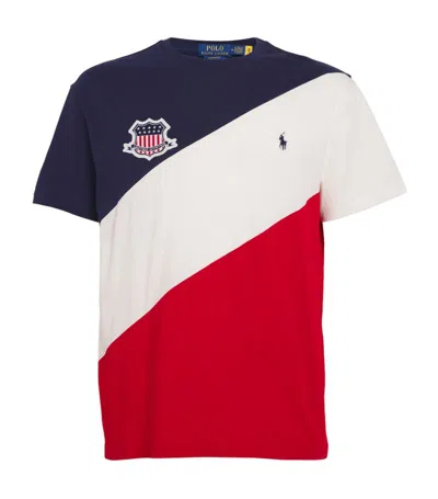 Polo Ralph Lauren Cotton Striped Usa T-shirt In Multi