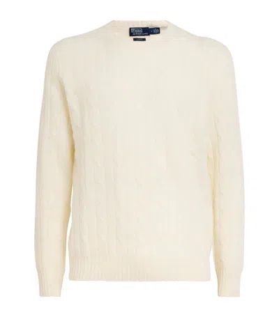 Polo Ralph Lauren Cashmere Cable-knit Sweater In Neutral