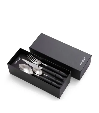 Bugatti Ares Stainless Steel 24-piece Cutlery Set In Black