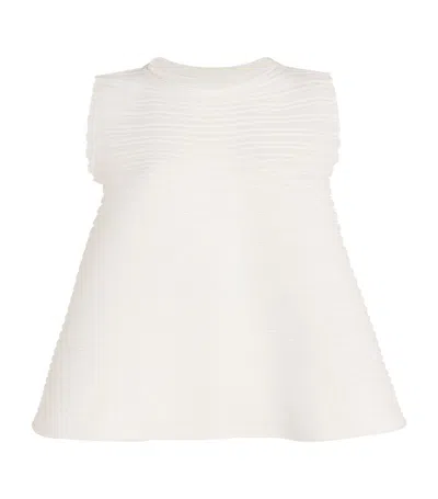 Issey Miyake Pleated Blouse In Ivory