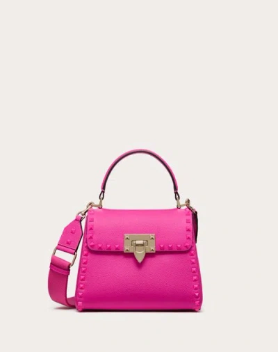 Valentino Garavani Garavani Rockstud Small Handbag In Grainy Calfskin Woman Pink Pp Uni