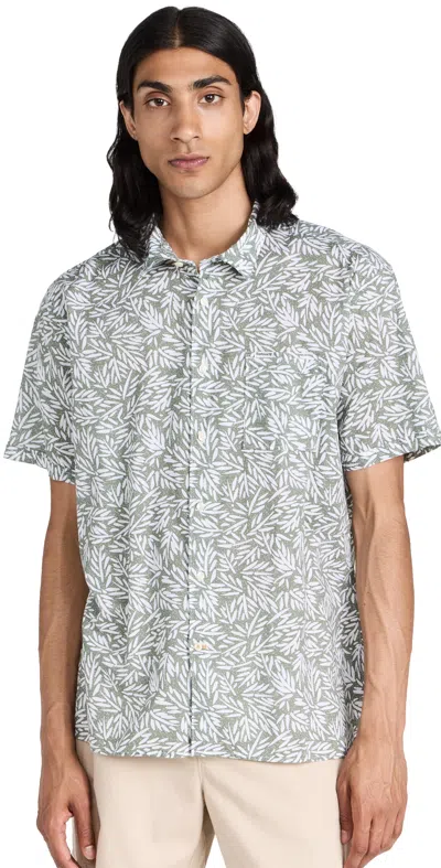 Barbour Jackstone Mens Regular Printed Summer Shirt In Pea Green