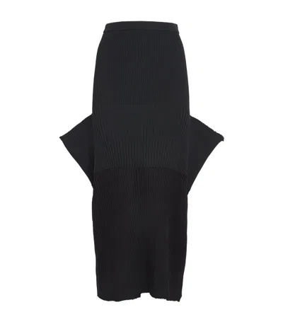 Issey Miyake Sensu Knit Skirt In Black