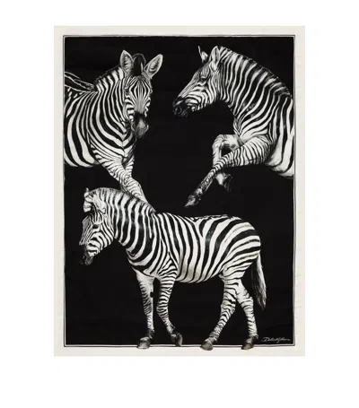 Dolce & Gabbana Casa Silk Zebra Quilted Throw (140cm X 180cm) In Multi