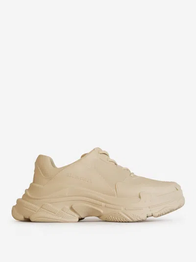 Balenciaga Triple S Rubber Sneakers In Taupe
