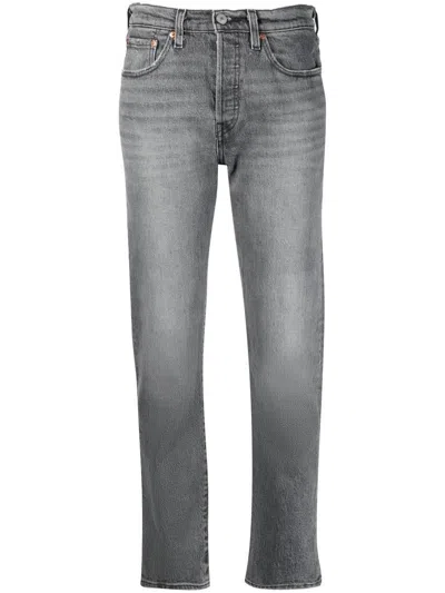 Levi's 501 Crop Jeans In Grey