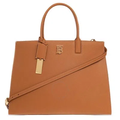 Burberry Frances Medium Leather Tote In Brown