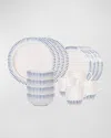 Juliska Sitio Stripe 16-piece Place Setting, Delft Blue