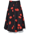 SIMONE ROCHA Black/Red Pleat Front Skirt,210000020819